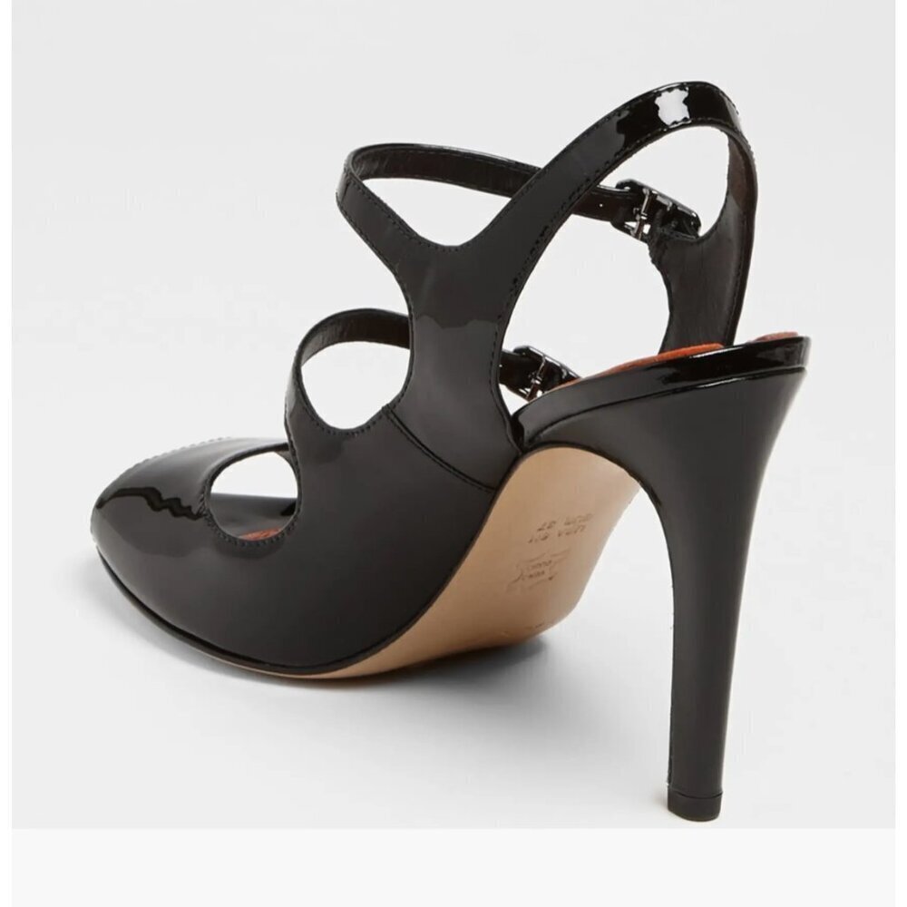 Via Spiga SZ8.5 Rosanne Black Patent Leather Mary Jane Heels Dressy Office Old $ - Picture 2 of 11